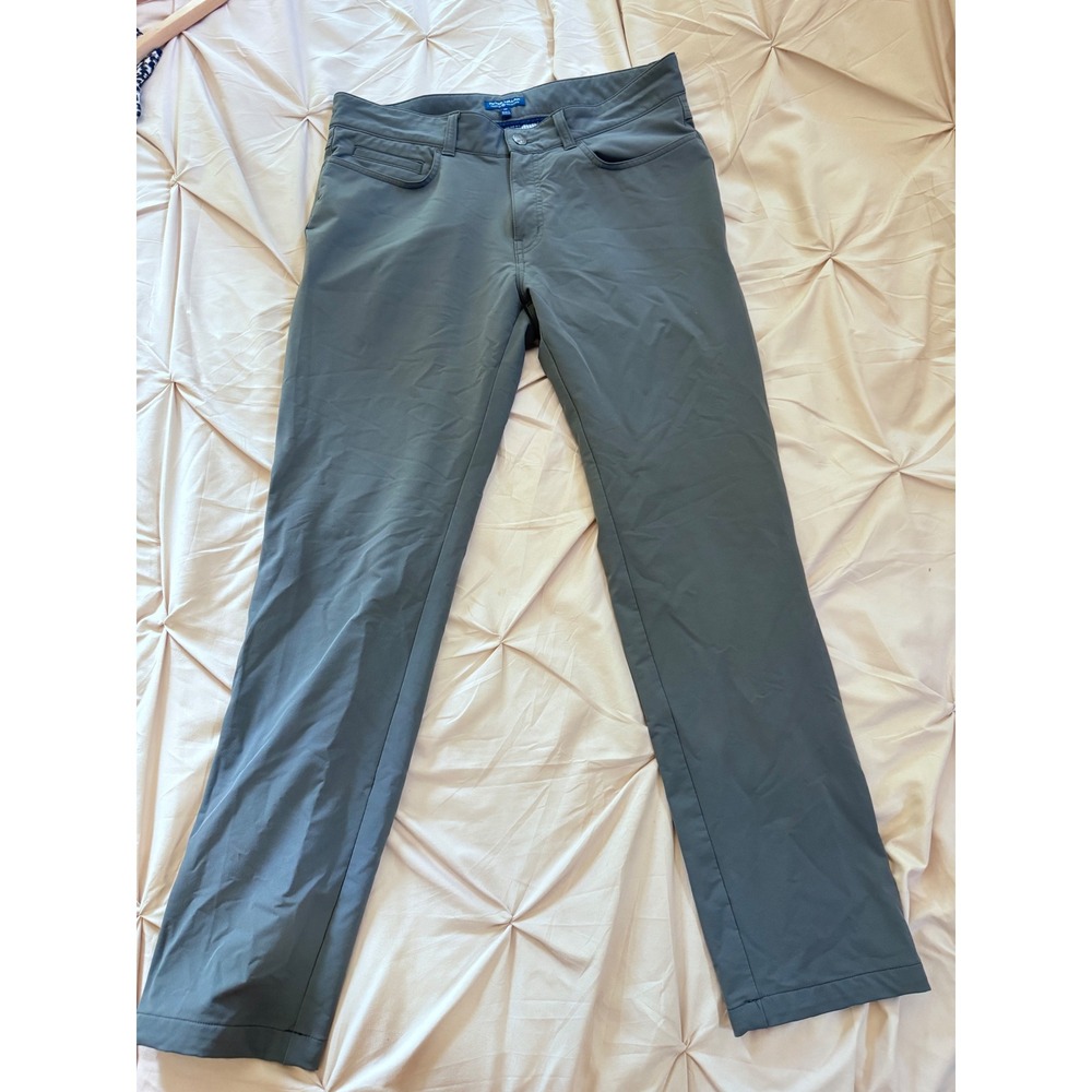 Peter Millar Crown Crafted Mens Performance Pants Gray 33x30 Golf Trousers